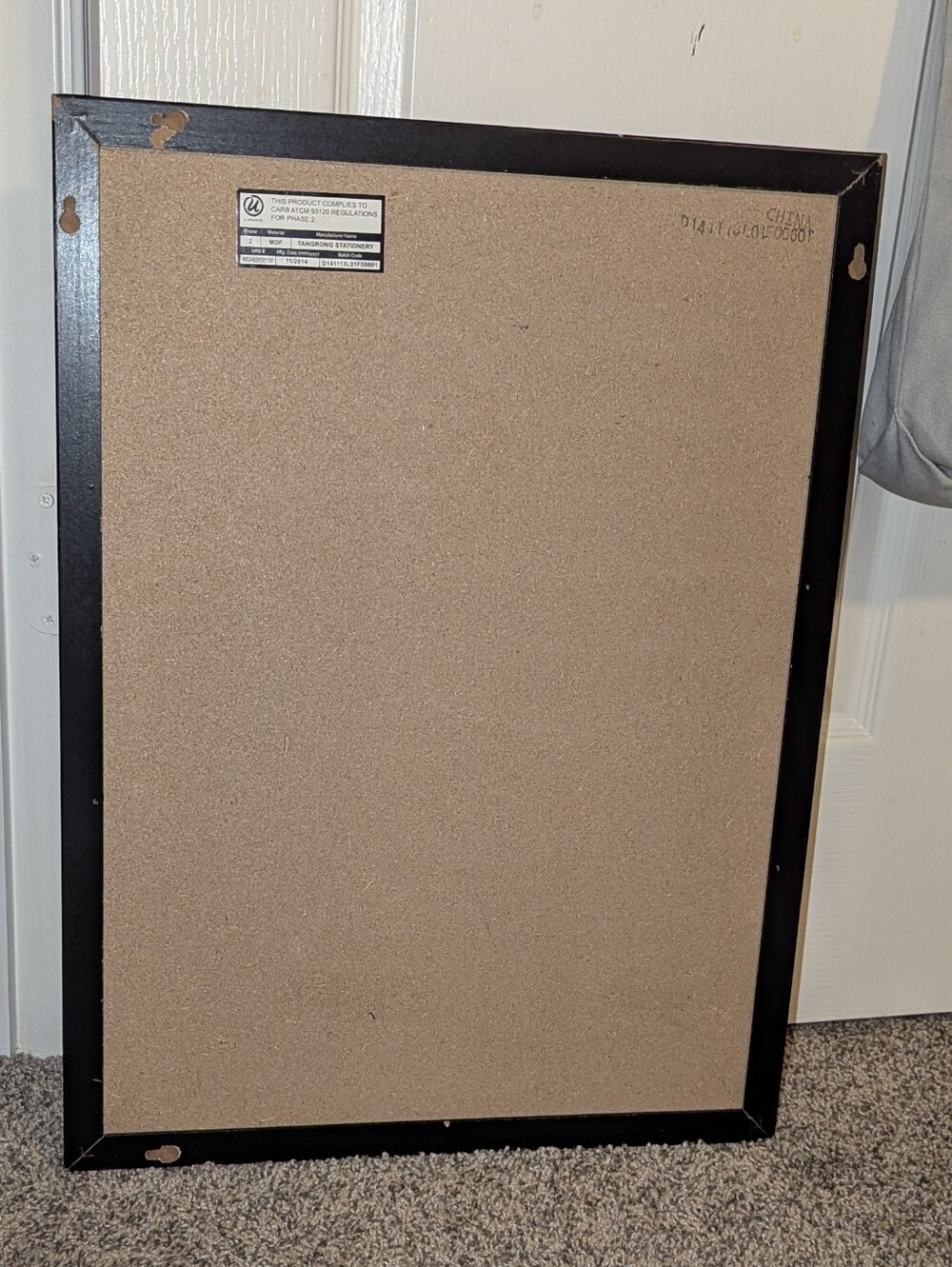 Black Frame Cork Bulletin Board - Picture 2 of 2